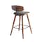 Armen Living Fox 28.5" Bar Height Gray Faux Leather and Walnut Wood Mid-Century Modern Bar Stool LCFOBAWAGR30 - alternate 3
